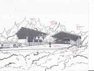 Un hangar sylvicole en bois massif